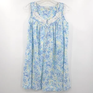 Eileen West 100% cotton lawn floral nightgown chemise womens Size S sleeveless - Picture 1 of 7