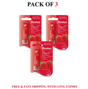 NEW 3 Himalaya Herbal Pure STRAWBERRY SHINE Lip Care Lip Balm 4.5g USA EXP.2027 - Picture 1 of 19