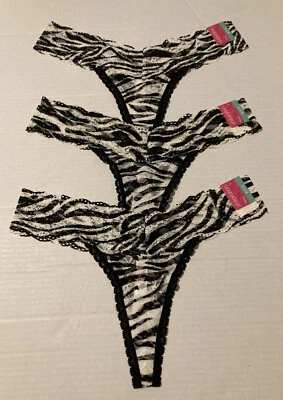 Lote de 3 Tangas Xhilaration Encaje Cebra Blanco Negro S 3 - 5 Nuevas con Etiquetas Foto 1 de 4