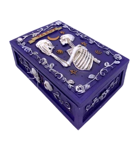 Skeleton Tarot Card Deck Box Oracle Fortune Teller Pagan Witch Trinket Gift - Picture 1 of 3