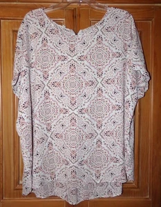MAURICES MUJER TALLA 2X MARFIL GASA MANGA CORTA DOLMAN TÚNICA TOP CUELLO REDONDO - Imagen 1 de 2