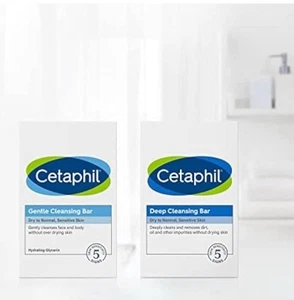 2 Cetaphil Sanfte Reinigungsriegel 4,5 Unzen pro trockene bis normale empfindliche Haut Seife - Bild 1 von 3