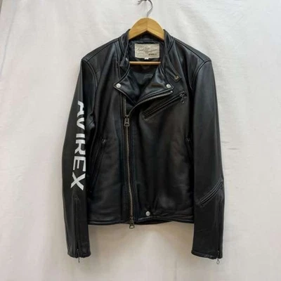 Chaqueta de Motocicleta Británica AVIREX 18AW Cuero Oveja M Negra 6181070 Limited 50 Foto 1 de 4