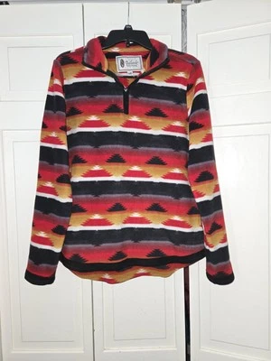 Outback Trading Company - Celia Fleece Henley - Talla M - Rojo/Negro/Dorado - Cremallera Foto 1 de 4