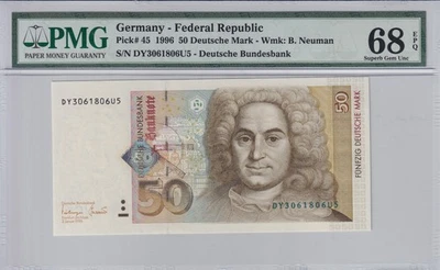 Germany -federal republic 50 Deutsche Mark 1996 P-45 PMG 68 EPQ UNC Banknote - Image 1 of 4