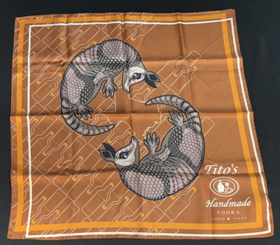 铁托手工伏特加犰狳西南丝绸头巾围巾 — 第 1/4 张图片