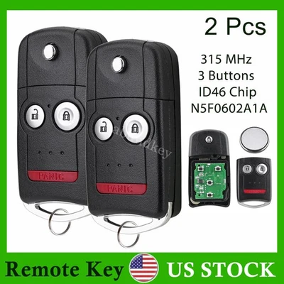 2 Para 2007 2008 2009 2010 2011 2012 13 Acura RDX MDX Control Remoto Coche Llavero Foto 1 de 4