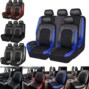 For Chevrolet Car Seat Covers Front Rear Protector Full Set Leather Universal US - Picture 1 of 25