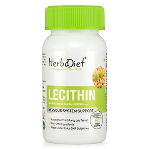 Lecithin 1200mg (per serving) Capsules Brain Health Memory Liver Support Diet - Picture 1 of 4