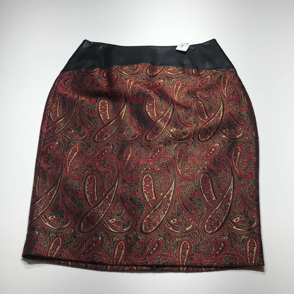 The Limited Falda Mujer Talla 6T Rojo Cachemira Imitación Cuero Lápiz Cintura Alta Nuevo con Etiquetas Foto 1 de 4