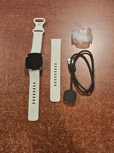NEW Fitbit Sense Advanced Health Watch - Lunar White/ Soft Gold - Picture 1 of 8