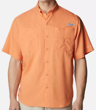 NEW Columbia Slack Tide Camp PFG Orange SS Collared Button Up Shirt Men's XXL