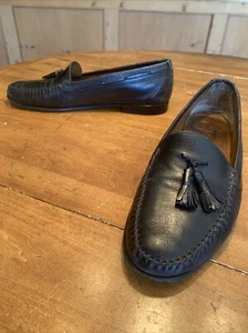 Mocasines vintage salvatore ferragamo borla negra 10,5 D - Imagen 1 de 12