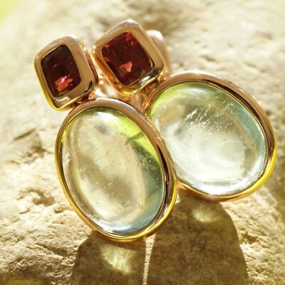 Aquamarin Turmalin Ohrstecker Clip 750er Rosegold....Hey Maria Callas - Bild 1 von 4