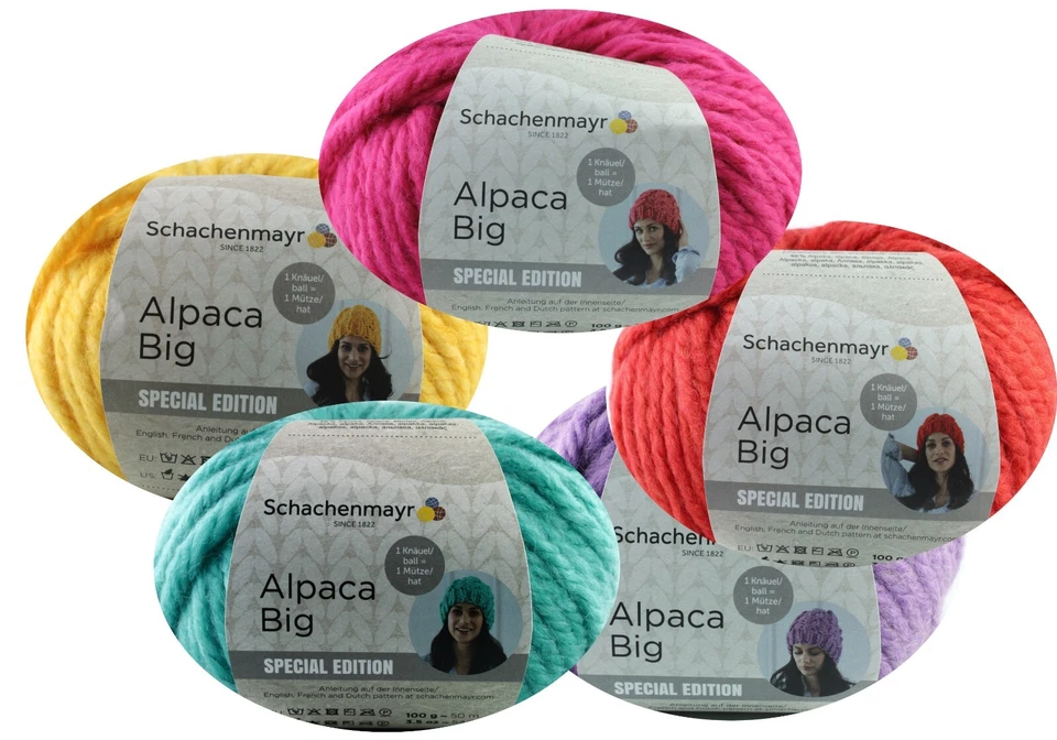 (108€/kg) 100g Weiche Chunky Wolle ALPACA BIG Schachenmayr 40% Alpaca - Bild 1 von 1