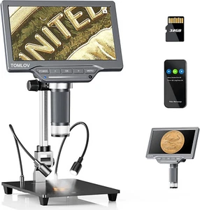 TOMLOV 7" 1200X Magnification Digital Magnifier coin microscope with screen - Picture 1 of 9