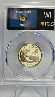 2004 S 25C Clad Wisconsin Quarter PCGS PR70DCAM #783 Transparent Pricing - Image 1 of 2