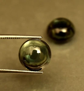 Green Color Tourmaline Certified Round Cut Matching Pair 9.25 Ct Loose Gemstone - Picture 1 of 4