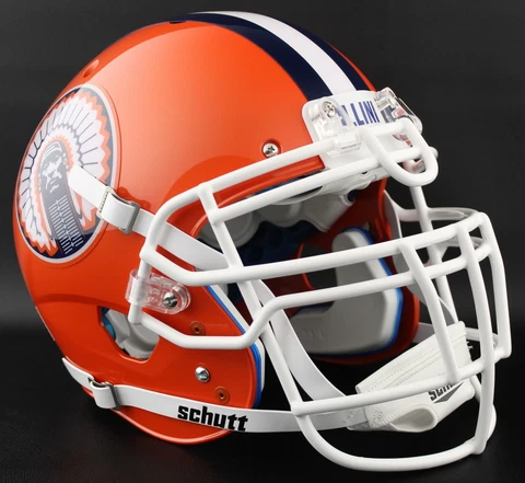 *CUSTOM* ILLINOIS FIGHTING ILLINI Schutt XP Authentic GAMEDAY Football Helmet Cover