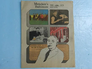H.L.MENCKEN~MENCKEN'S BALTIMORE ~9/8/1974 40 PAGES SUNDAY MAGAZINE~Vtg~NICE! - Picture 1 of 6