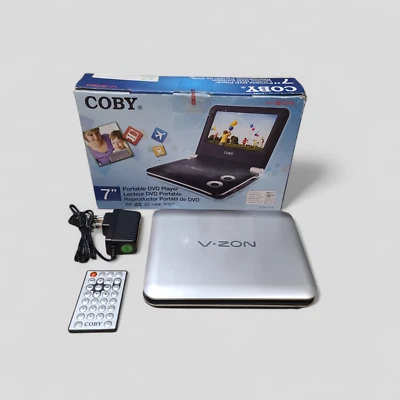 COBY TFDVD7009  V-ZON 7" Widescreen Portable DVD Player PARTS OR REPAIR - Image 1 of 4
