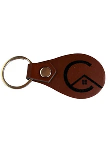 Laser Engraved Leather Keychains Engrave Your Name, Business Logo Or Initials - Picture 1 of 2