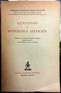 (Mathematik) FRAGEN DER ANGEWANDTEN MATHEMATIK - Zanichelli 1939 - Bild 1 von 1