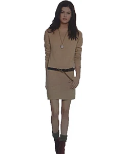 NUEVO CON ETIQUETAS Vestido Suéter Clásico Revolve Pippa Camel Tostado S 6 - Imagen 1 de 5