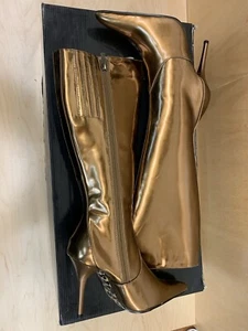 Colin Stuart The Sydney 214244 Gold 119 Knee High Boots Heels Size 6M NWB (A122) - Picture 1 of 6