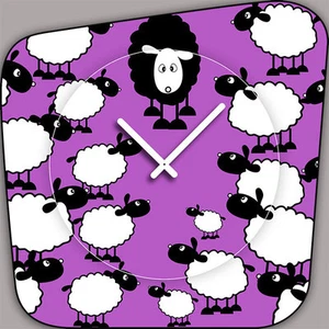 V059 Dixtime Designer Wanduhr, Wanduhren, Vintage Modell Square - Bild 1 von 2