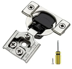 Ravinte 46 Pack 23 Pair 1/2 inch Overlay Cabinet Hinges Kitchen Soft Close - Picture 1 of 7