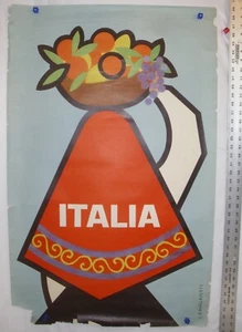 ITALY WOMEN WITH BASKET ARTIST I. GNAGNATTI 1947 TRAVEL POSTER 24"X38" ORIGINAL - Picture 1 of 4