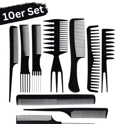 MARKENLOS Kammset Haarkamm Haarstyling Frisierzubehör Haar Toupier Gabel Färbe 10er Set