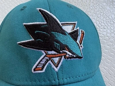 Gorra ajustada San Jose Sharks Reebok verde azulado NHL bordada hockey algodón spandex Foto 1 de 4