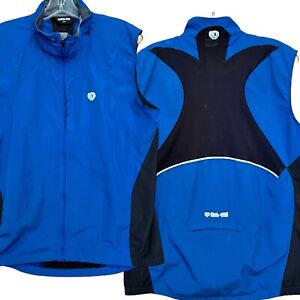 Pearl Izumi Vest Adult Large Blue Black Full Zip Cycling Vented Pocket Mens