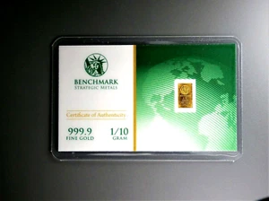 1/10 GRAM .999 FINE 24K GOLD BULLION BAR "STATUE OF LIBERTY" - IN COA CARD - Picture 1 of 3