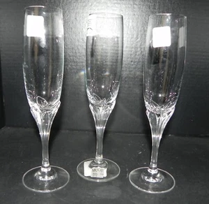 Set of 3 MIKASA CRYSTAL  LA BELLE Champagne Flutes  Mint - Picture 1 of 3