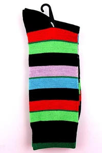 Herren Freizeit Socken Goldstar Mode Baumwollmischung breit gestreift grün Top Footwea  - Bild 1 von 3