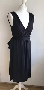 Boden Damas Negro Sin Mangas Lyocell Cinturón Vestido Talla 12 L Excelente Estado - Imagen 1 de 12