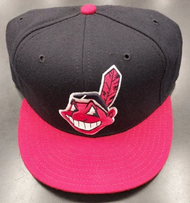 Cleveland Indians Chief Wahoo New Era 5950 Fitted Hat 3D Logo - Image 1 of 4