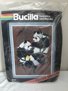 Bucilla Panda Paar Bambus Natur Langstich Nadelspitze Kit 18"x24" #4500 VERSIEGELT - Bild 1 von 6