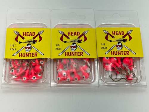 Head Hunter Jig Hooks Horse Head with Spinner Blade Pink Lot of 3 Total 30 Hooks