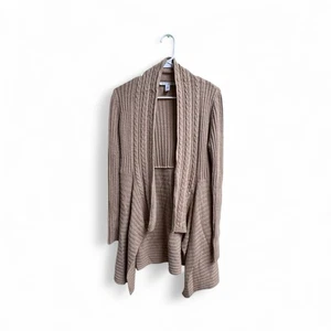 Autumn Cashmere Women’s Beige Cardigan Sweater Size S Open Front Cable Knit - Picture 1 of 5