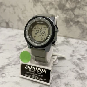 Reloj Hombre Armitron Círculo Blanco Digital Cronógrafo Doble Hora Con Alarma - Imagen 1 de 12