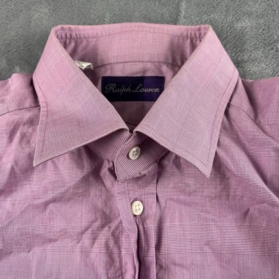 Ralph Lauren PURPLE LABEL Dress Shirt Mens 16 Button Down Pink Plaid Luxury - Image 1 of 4