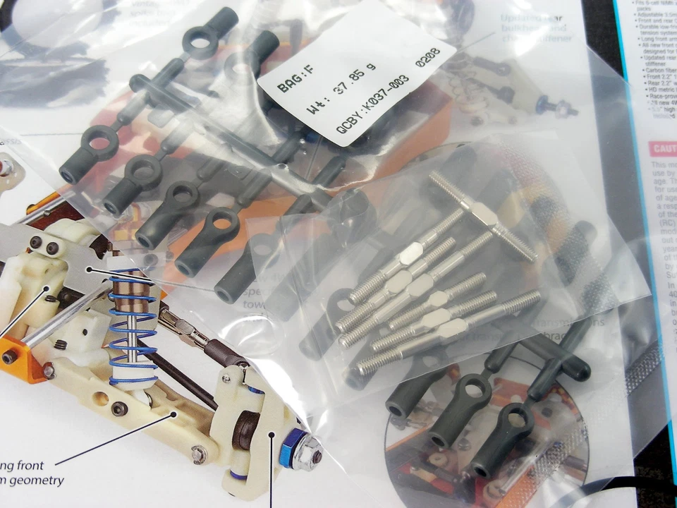 Team Associated RC10 4WD 7pcs Graphite Team Car 3.5mm Tie Rods Turnbuckles Set ! - Image 1 of 4