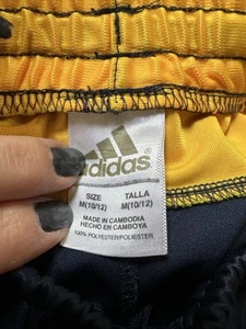 Adidas Youth Boy Size 10/12 Blue Yellow - Picture 1 of 5