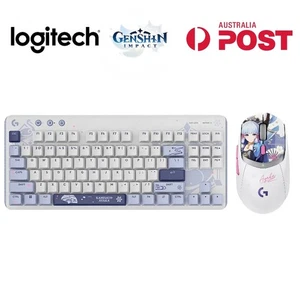 Logitech x Genshin Impact Kamisato Ayaka Wireless Gaming Keyboard Mouse Set RGB - Photo 1/24