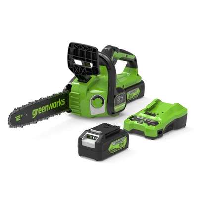 24V Akku Kettensäge 30cm Greenworks GD24CS30K4 Kabellos 4Ah Batterie & Ladegerät