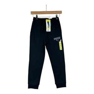 New Puma Youth Fleece Jogger Pants size Small (7/8) Black - Picture 1 of 9